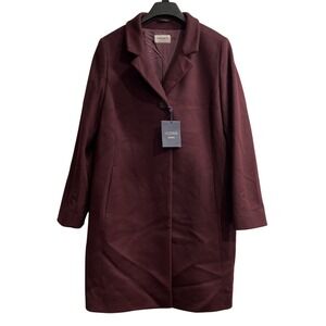 Cinzia Rocca Icons Coat Wool Cashmere Blend Dark Purple Size US 16 Professional